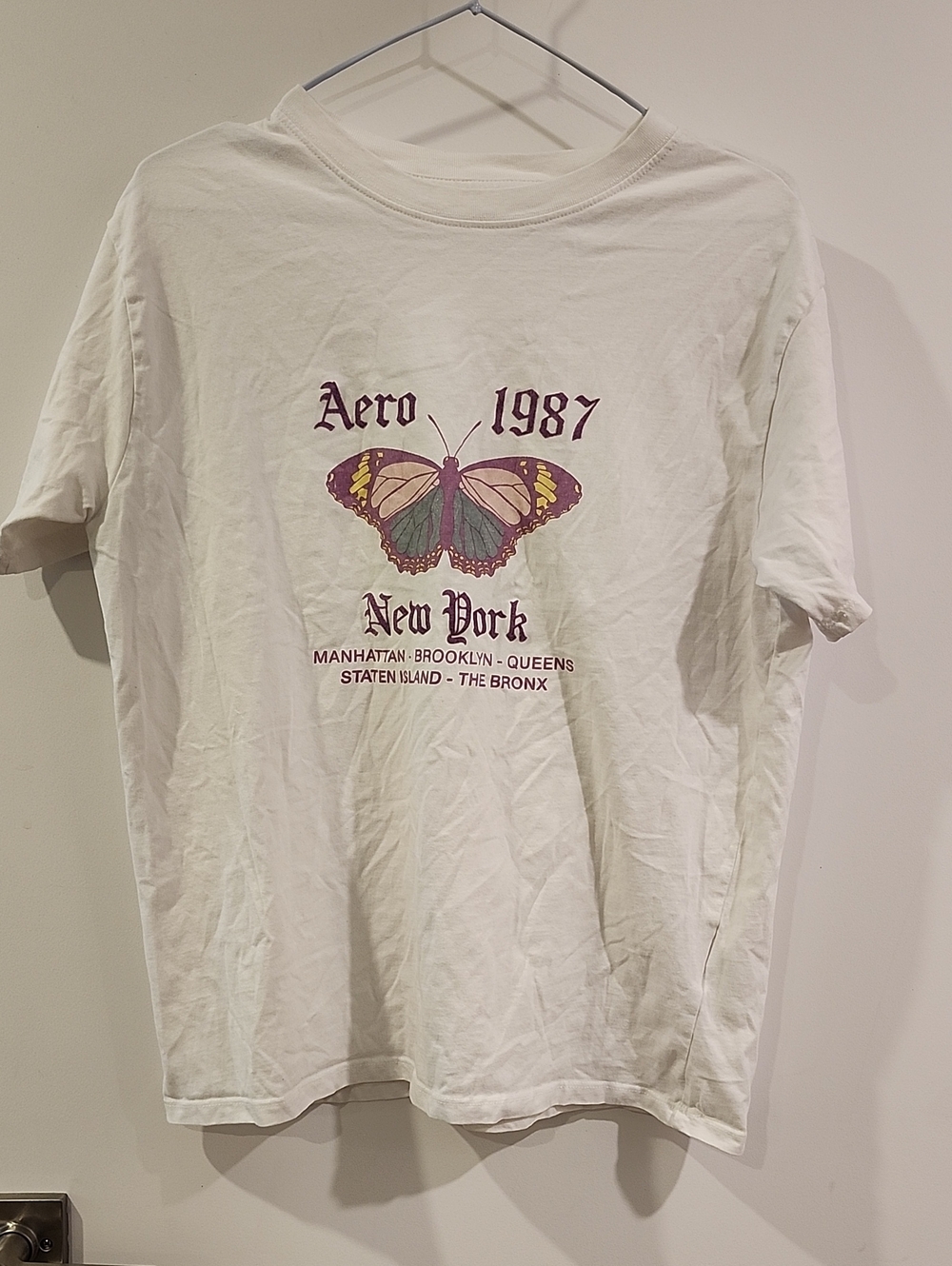 P2P 19" Aero 1987 New York Butterfly Graphic Tee - White